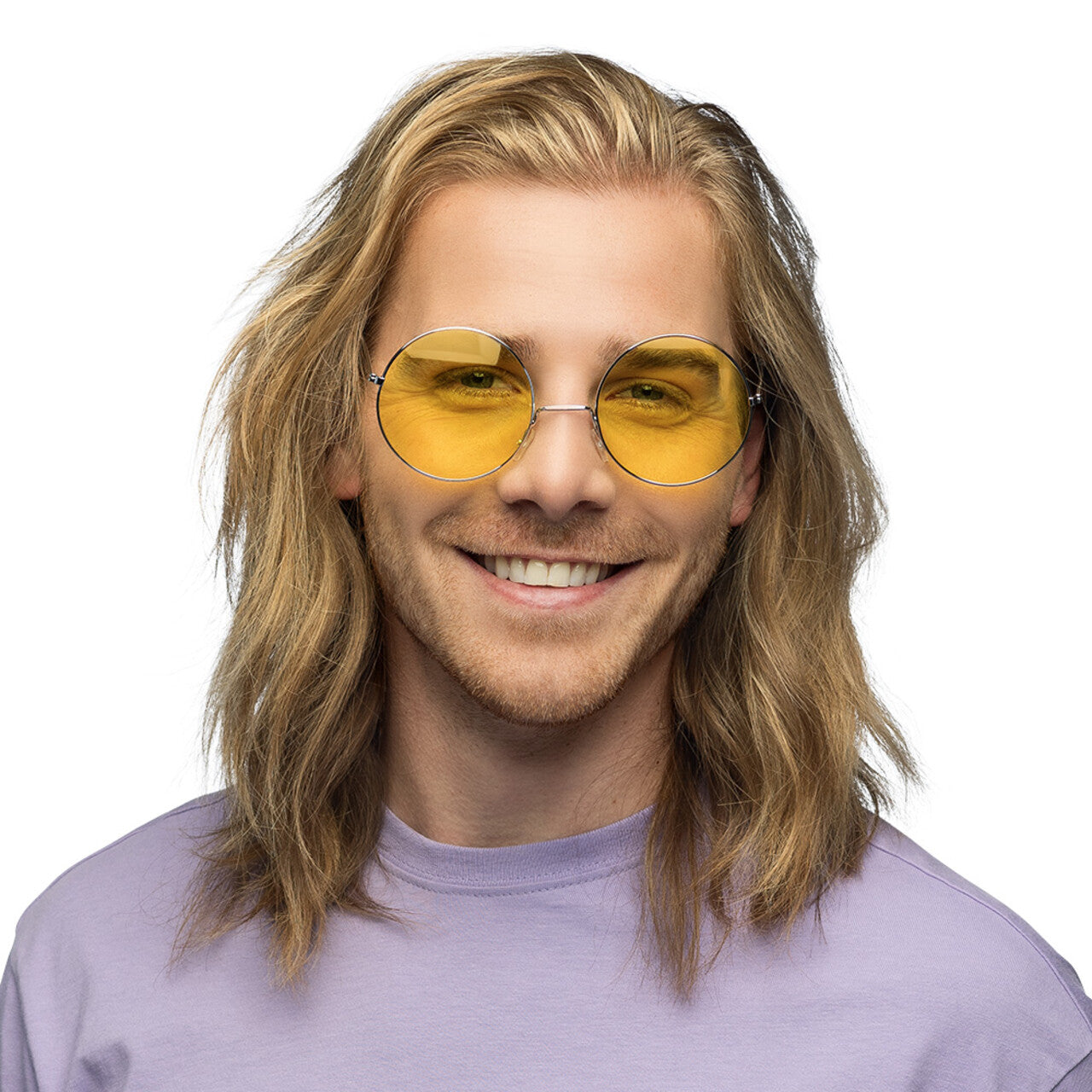Op deze afbeelding zie je een Accessoires, van het merk Boland. Partybril Hippie XL Geel