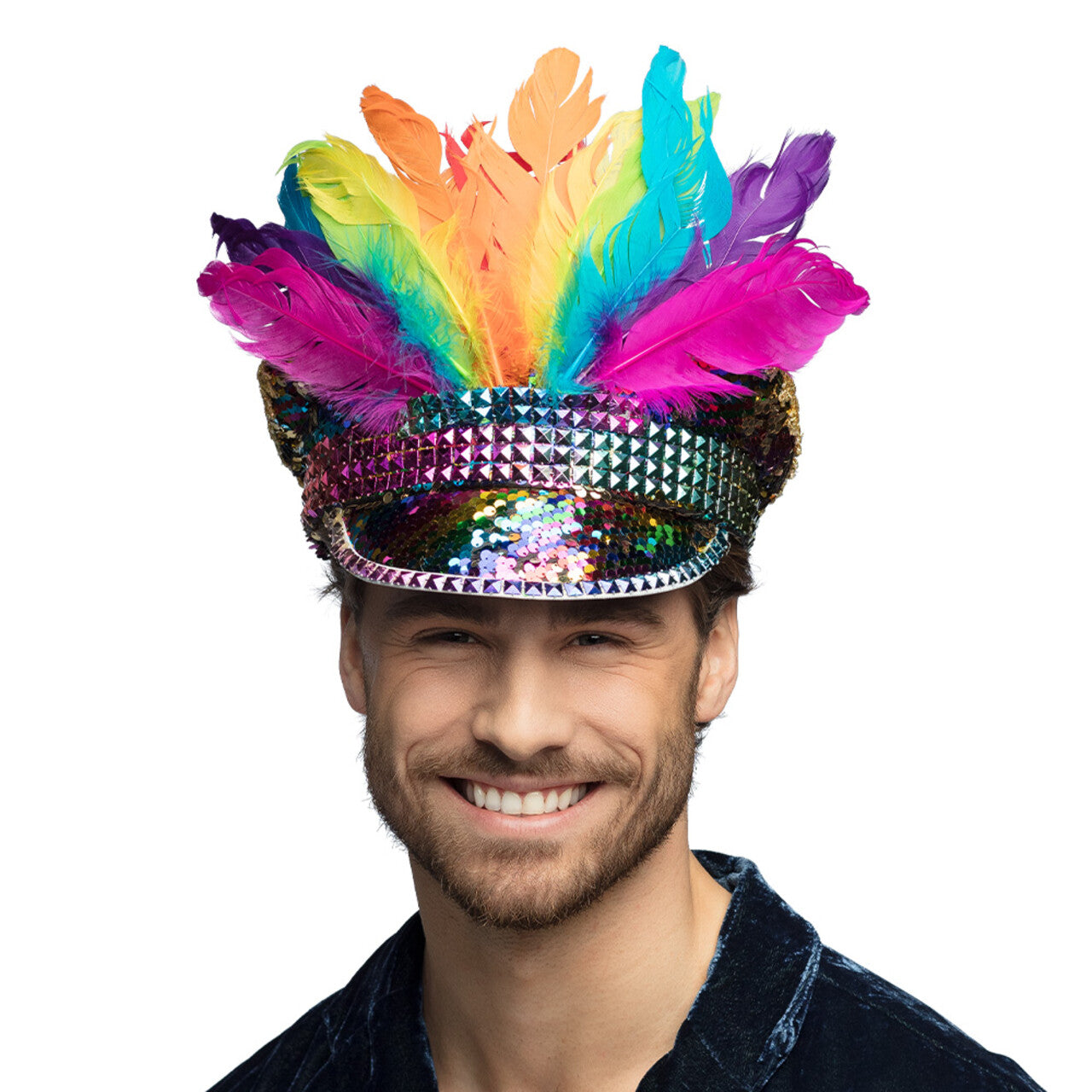 Op deze afbeelding zie je een Accessoires, van het merk Boland. Pet Shiny Rainbow Chief