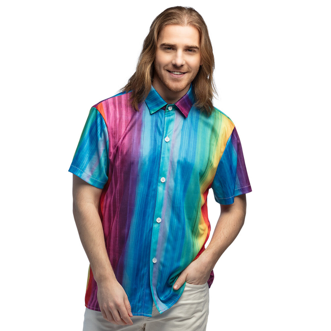 Op deze afbeelding zie je een Kostuums, van het merk Boland. Rainbow Chill Blouse Man