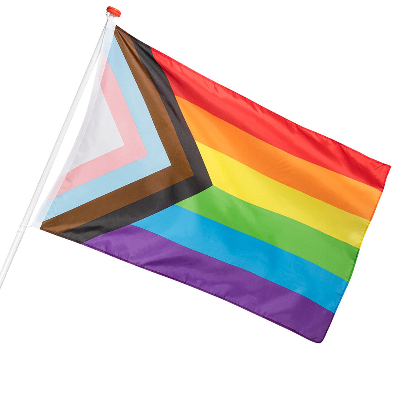 Op deze afbeelding zie je een Decoratie, van het merk Boland. Polyester Vlag Rainbow Pride Progress