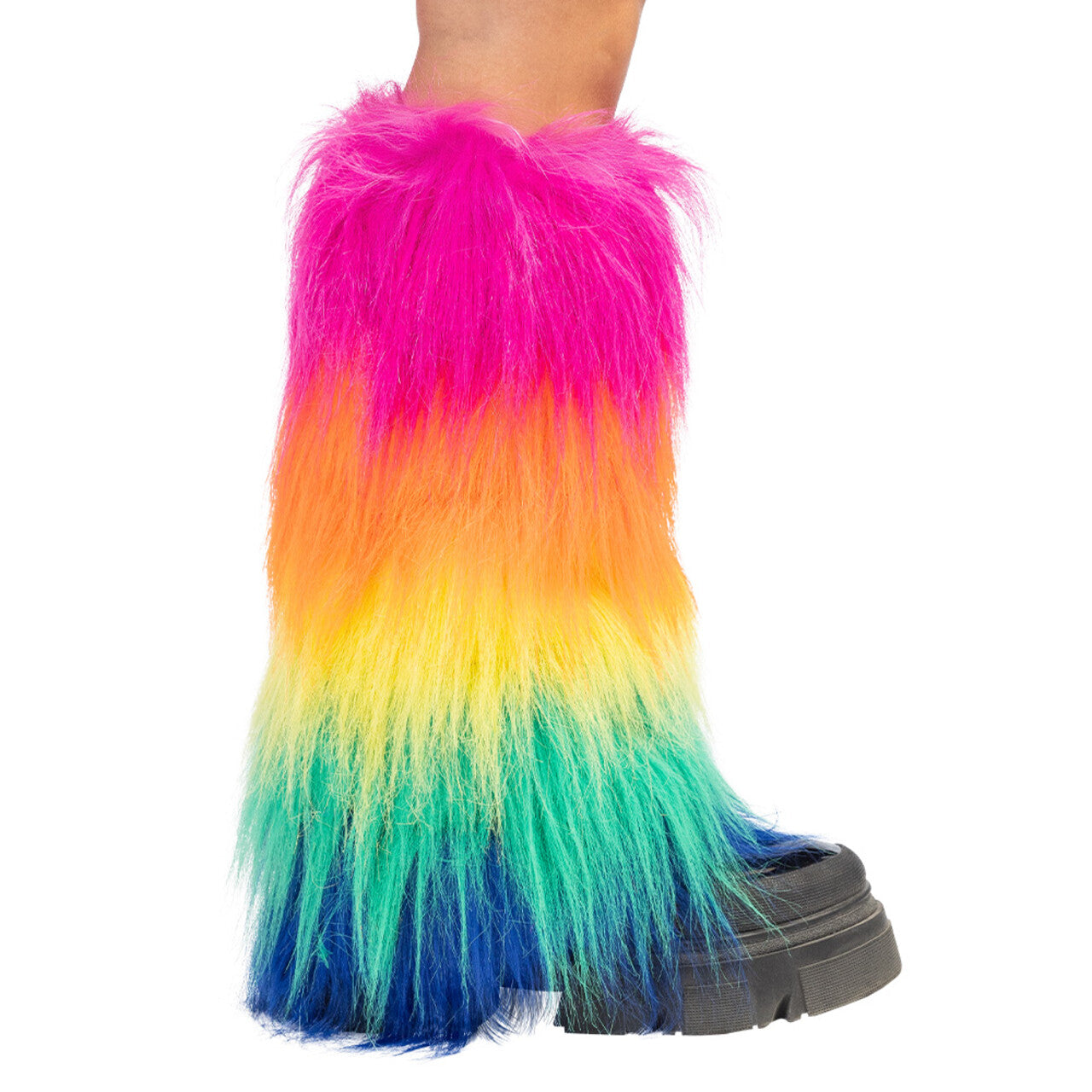Op deze afbeelding zie je een Accessoires, van het merk Boland. Fluffy Bonte Beenwarmers