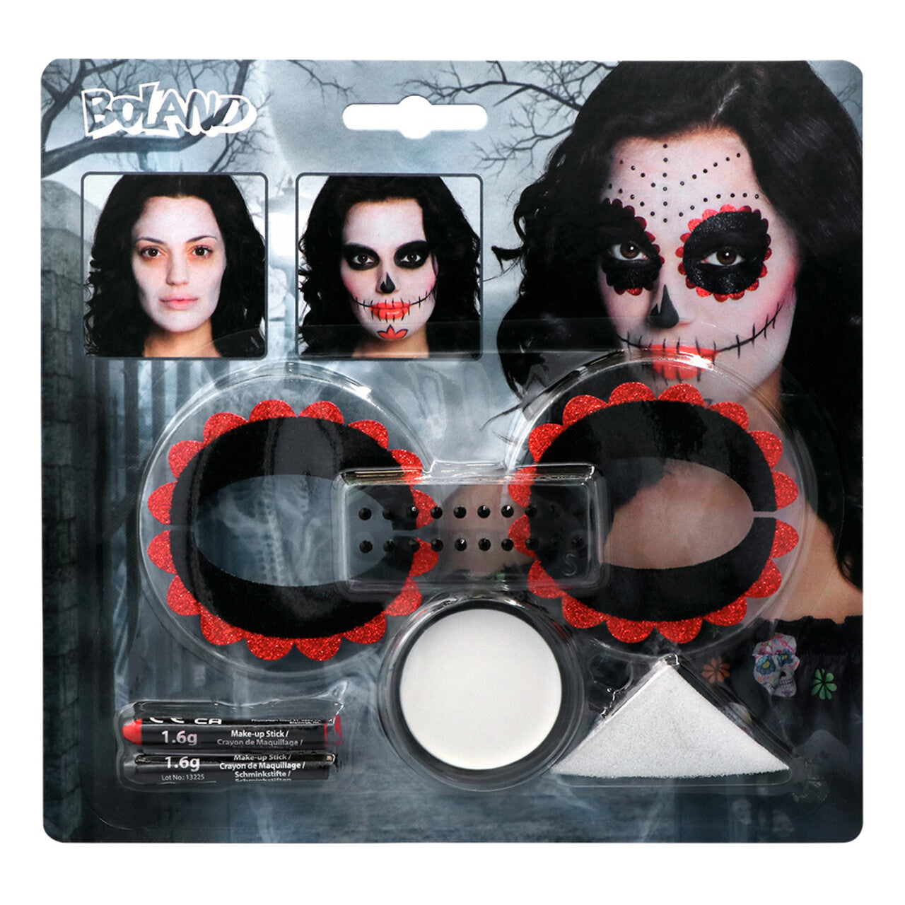 Op deze afbeelding zie je een Accessoires, van het merk Boland. Make-Up Kit Day Of The Dead Katrina