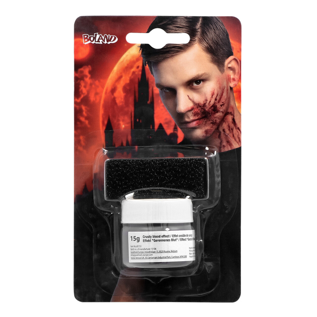 Op deze afbeelding zie je een Accessoires, van het merk Boland. Gestold Bloed Schmink Kit