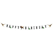 Op deze afbeelding zie je een Decoratie, van het merk Boland. Kartonnen Letterslinger T-Rex Happy Birthday