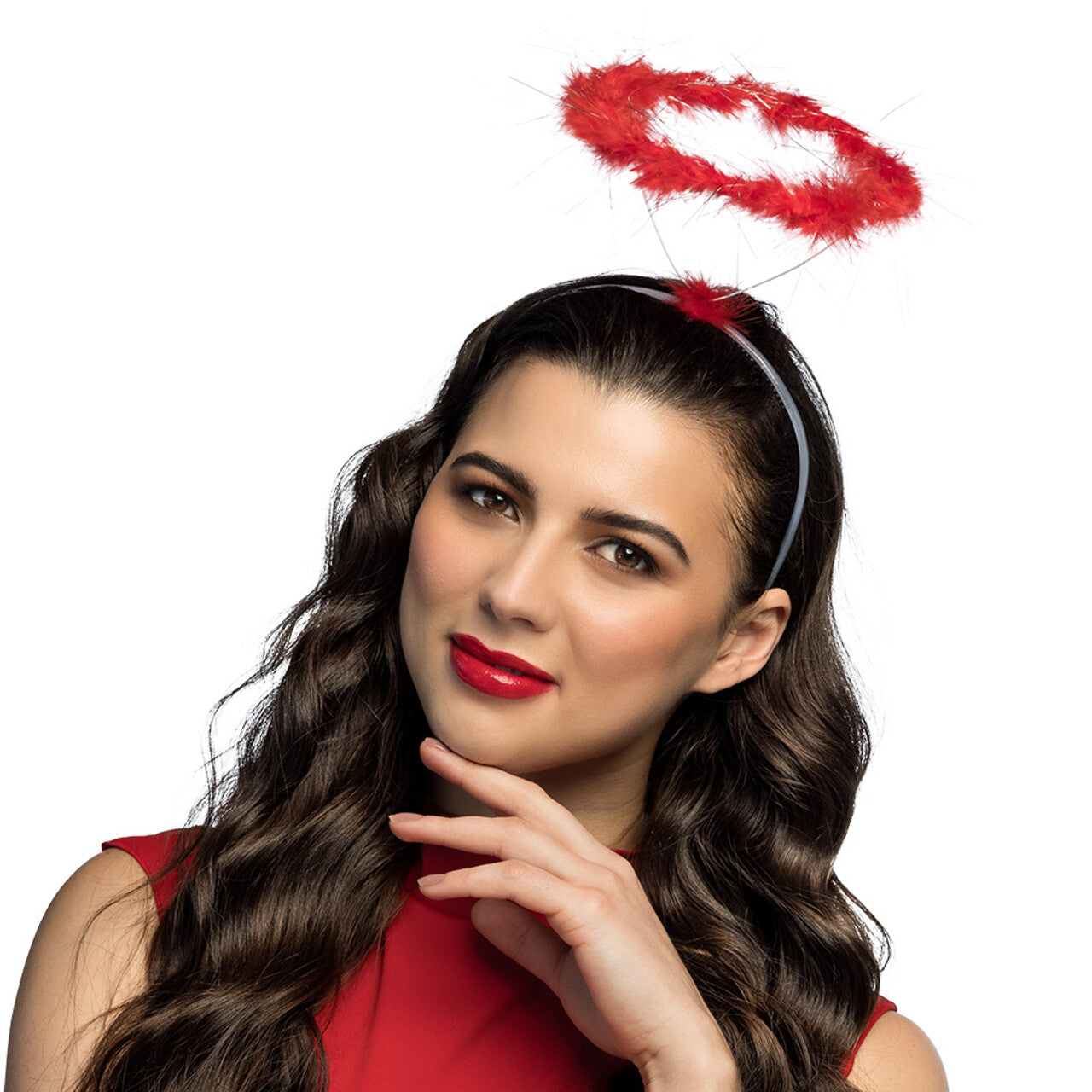 Op deze afbeelding zie je een Accessoires, van het merk Boland. Diadeem Halo Rood
