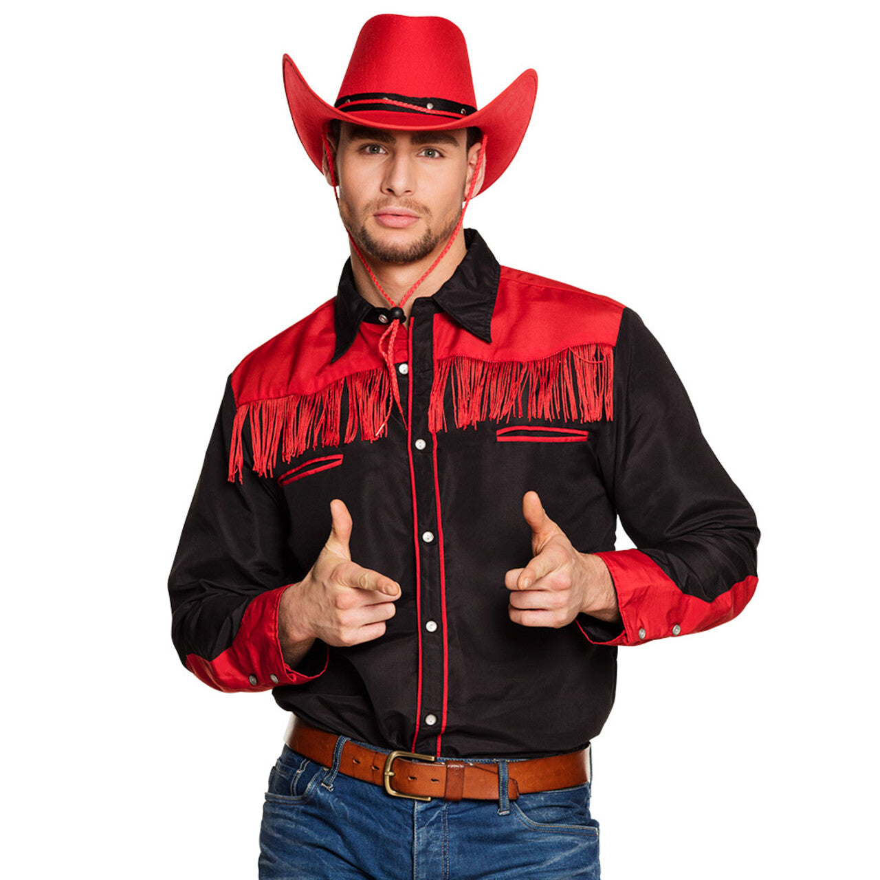 Op deze afbeelding zie je een Kostuums, van het merk Boland. Western Buddy Overhemd Man