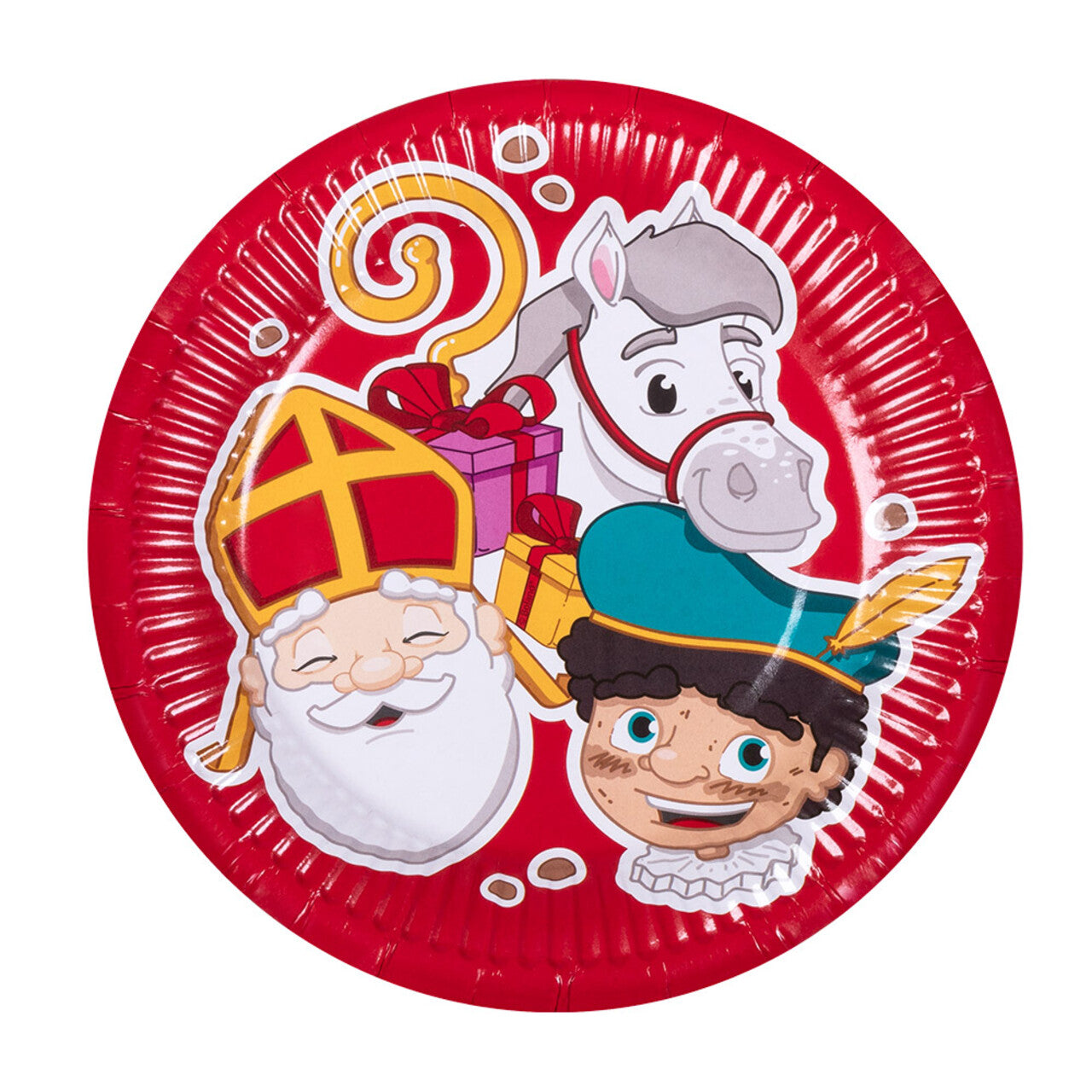 Op deze afbeelding zie je een Decoratie, van het merk Boland. Set 10 Papieren Bordjes Sinterklaas (23 Cm)