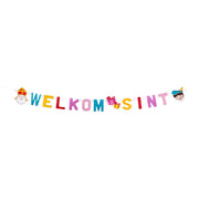Op deze afbeelding zie je een Decoratie, van het merk Boland. Kartonnen Letterslinger welkom Sint (1,5 M)