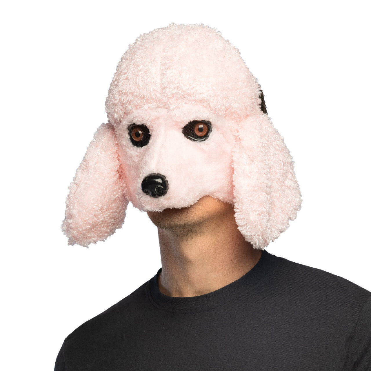 Op deze afbeelding zie je een Accessoires, van het merk Boland. Pluchen Halfmasker Roze Zachte Poedel