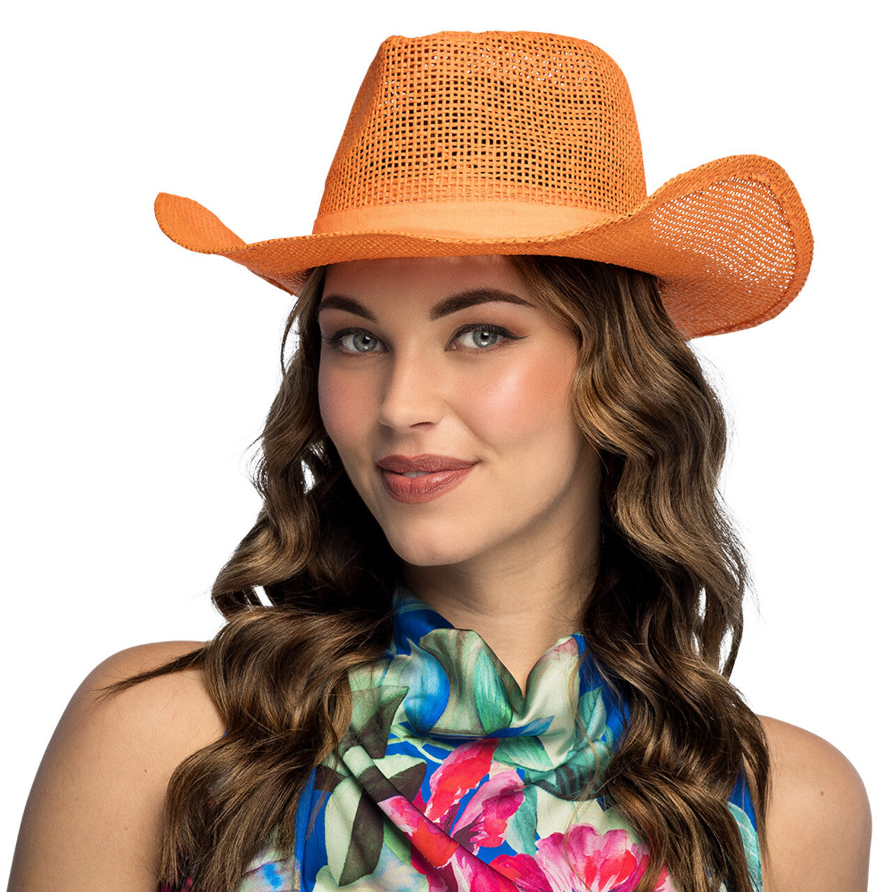 Op deze afbeelding zie je een Accessoires, van het merk Boland. Hoed Sunny Western Oranje