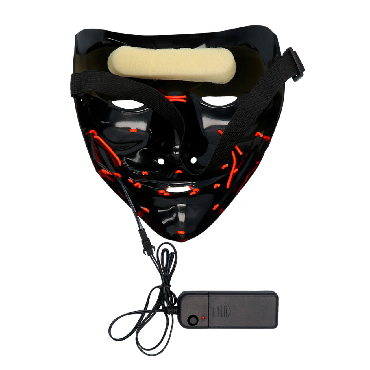 Op deze afbeelding zie je een Accessoires, van het merk Boland. Ledmasker Lightning Killer Smile Rood