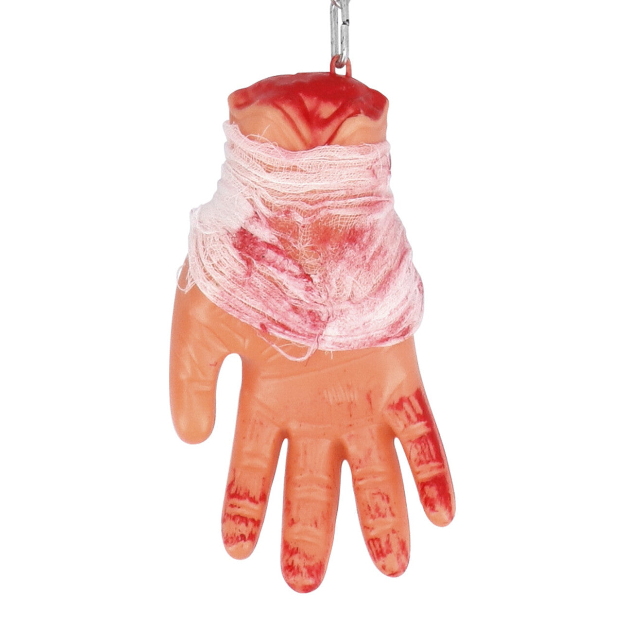 Op deze afbeelding zie je een Decoratie, van het merk Boland. Decoratie Bloederige Hand Met Ketting