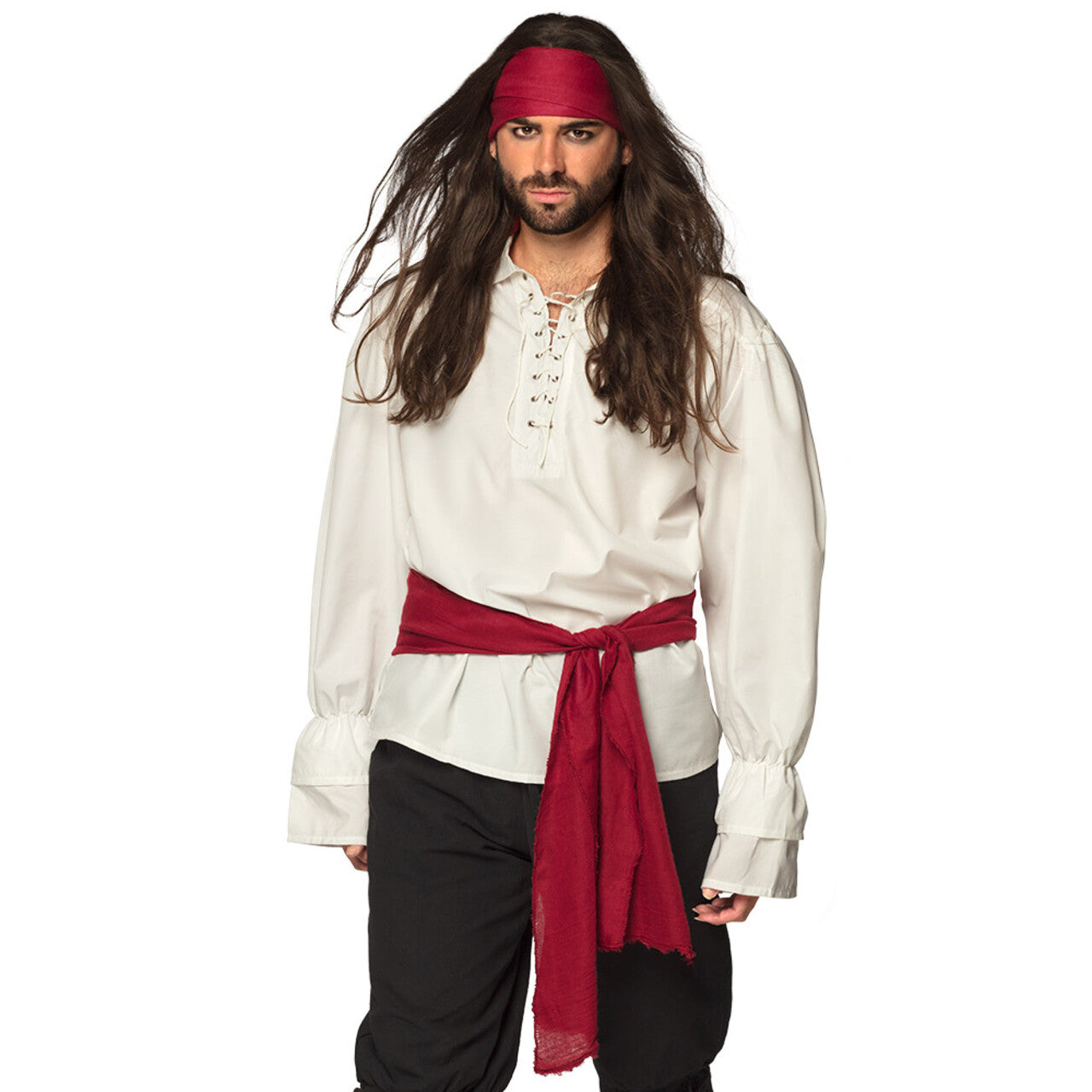 Op deze afbeelding zie je een Accessoires, van het merk Boland. Set Piraat Rood (Hoofdband En Sjerp)