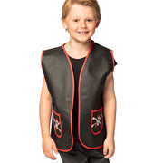 Op deze afbeelding zie je een Kostuums, van het merk Boland. Piratenvest Zwart Skull Soldier Kind Kostuum