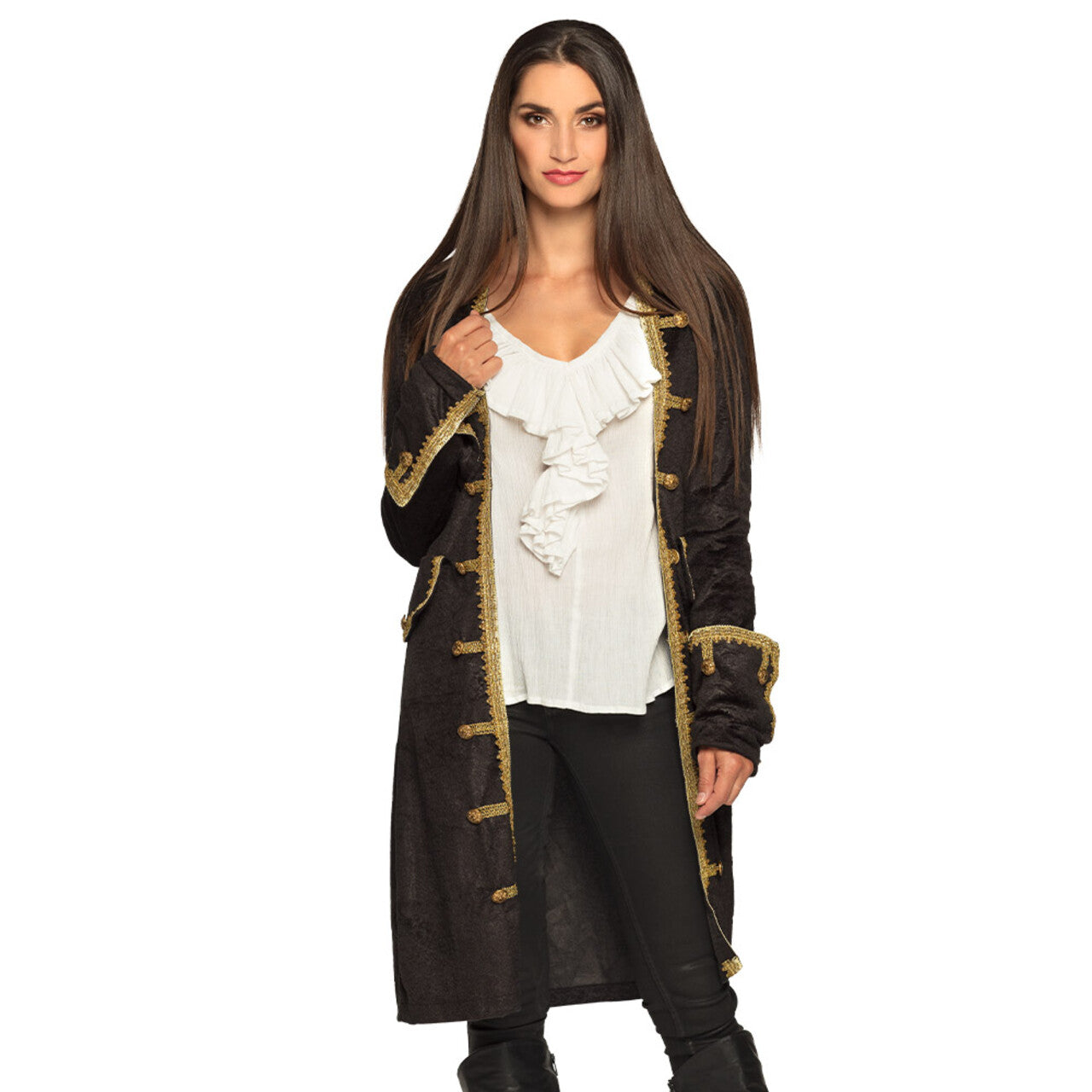 Op deze afbeelding zie je een Kostuums, van het merk Boland. Piratenjas Vrouw