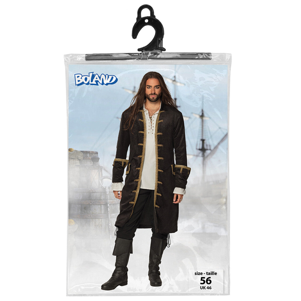 Op deze afbeelding zie je een Kostuums, van het merk Boland. Piratenjas Man