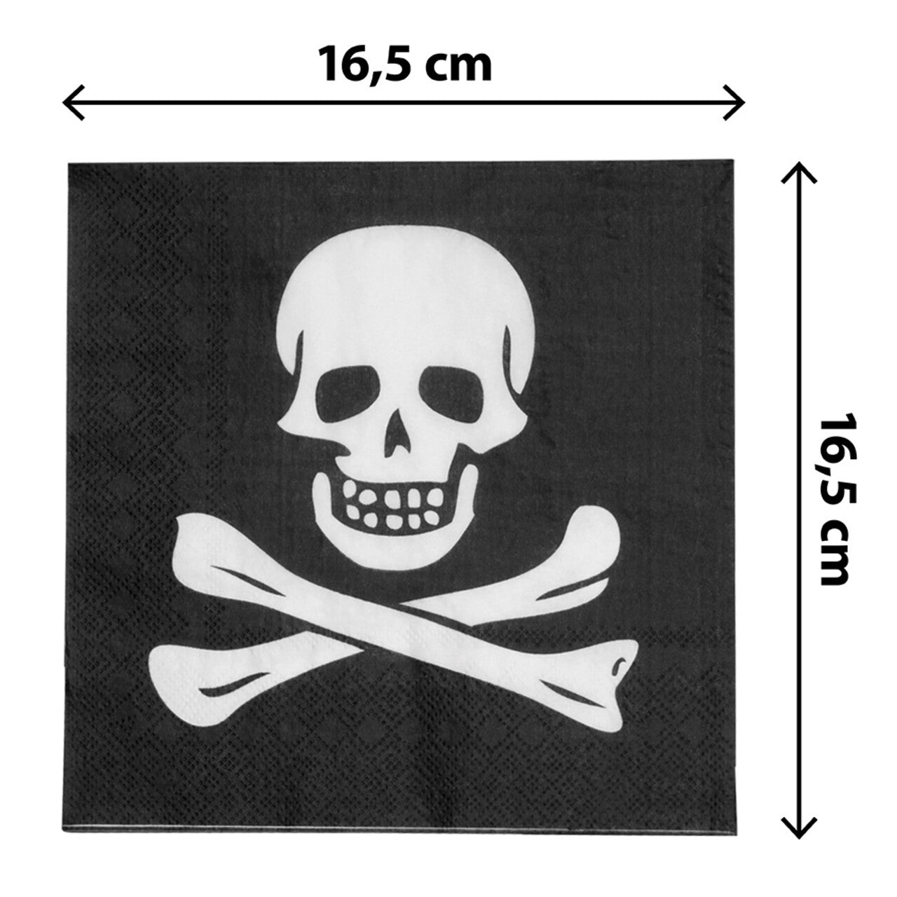 Op deze afbeelding zie je een Decoratie, van het merk Boland. Piraten Classic Skull Servetten 20 Stuks