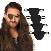 Op deze afbeelding zie je een Accessoires, van het merk Boland. Set Piraten Ooglapjes 4 Stuks Zwart