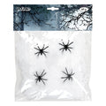 Spinnenweb Met 4 Spinnen 60 Gram Wit