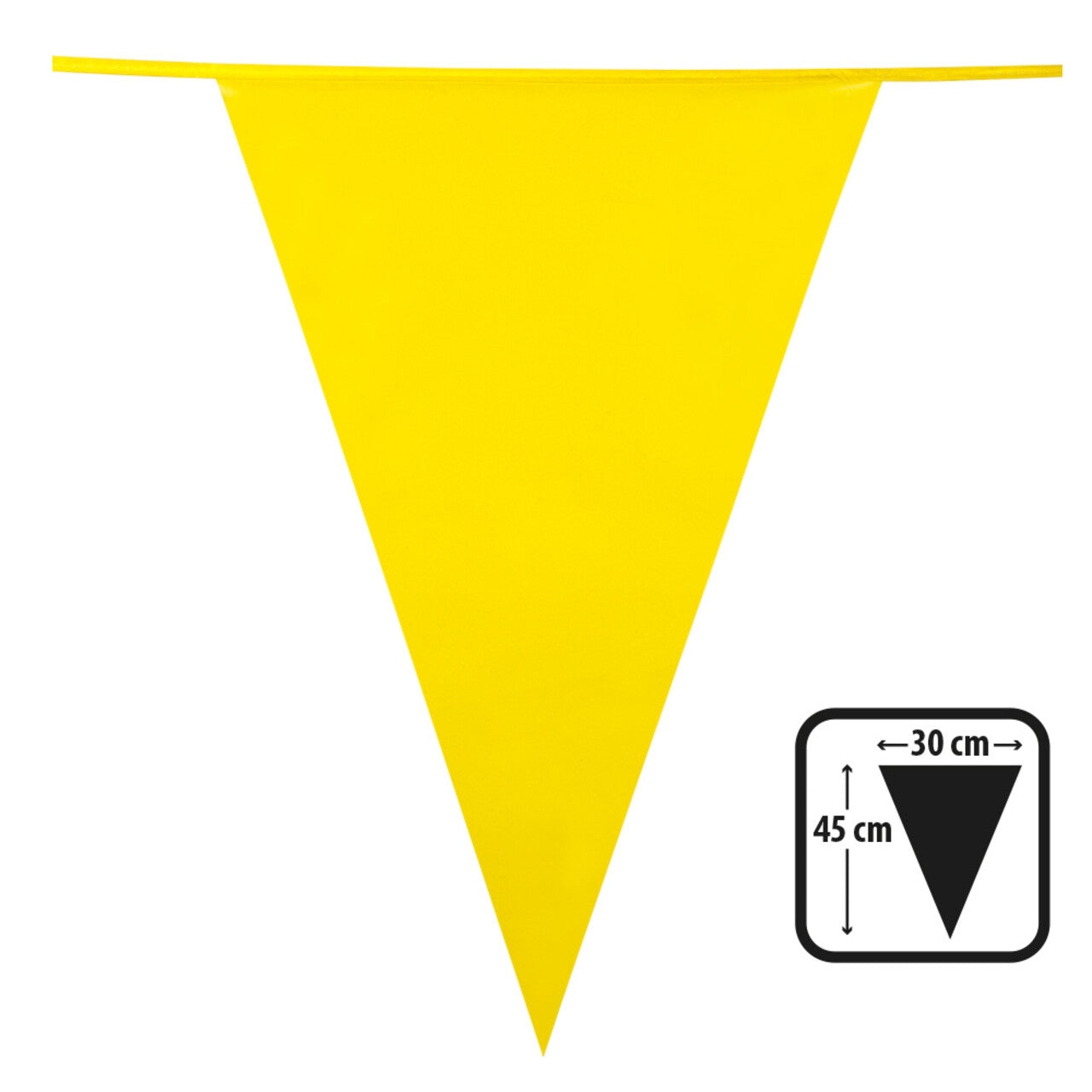 Op deze afbeelding zie je een Decoratie, van het merk Boland. Pe Vlaggenlijn Met Grote Vlaggen Geel