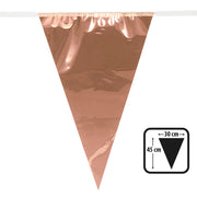 Op deze afbeelding zie je een Decoratie, van het merk Boland. Folie Vlaggenlijn Met Grote Vlaggen Champagne Roségoud