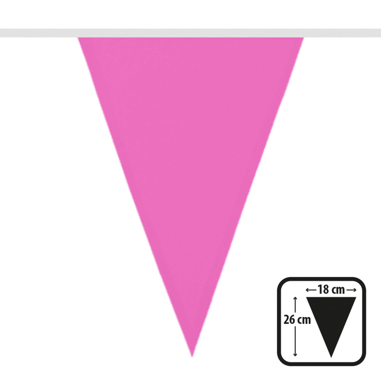 Op deze afbeelding zie je een Decoratie, van het merk Boland. Vlaggenlijn Donker Roze 6 Meter