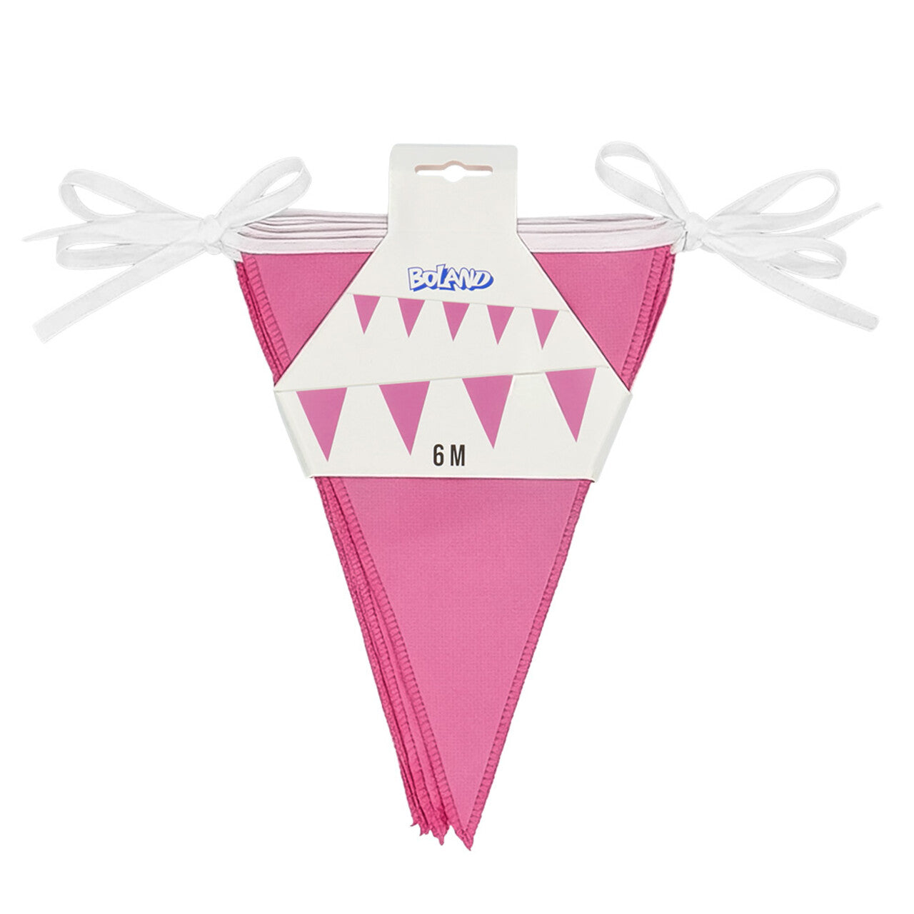 Op deze afbeelding zie je een Decoratie, van het merk Boland. Vlaggenlijn Donker Roze 6 Meter