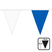 Op deze afbeelding zie je een Decoratie, van het merk Boland. Feest Vlaggenlijn Blauw Wit