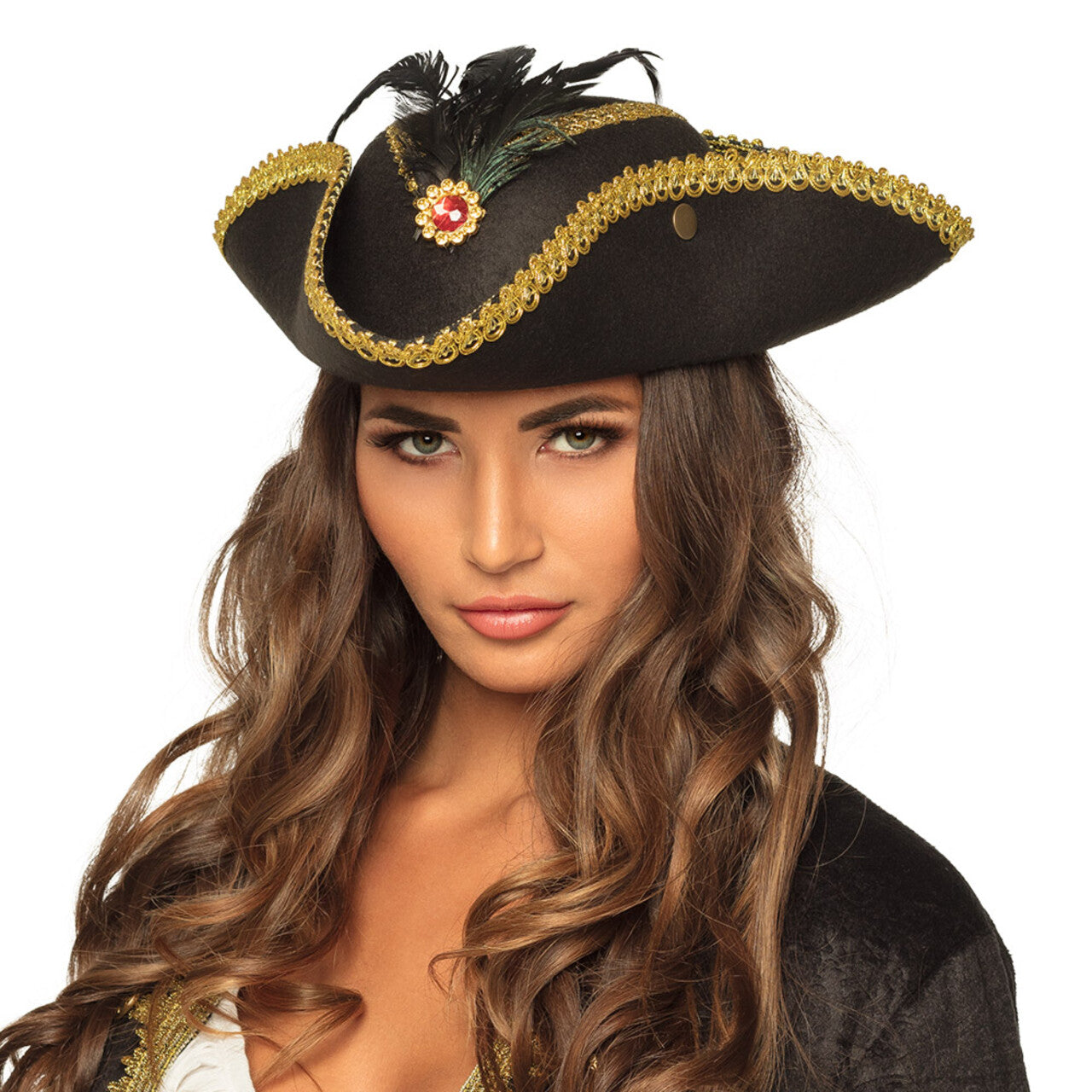 Op deze afbeelding zie je een Accessoires, van het merk Boland. Piratenhoed Admiraal Ruby Black