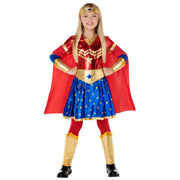 Op deze afbeelding zie je een Kostuums, van het merk Boland. Superheldin Wonder Star Meisje Kostuum