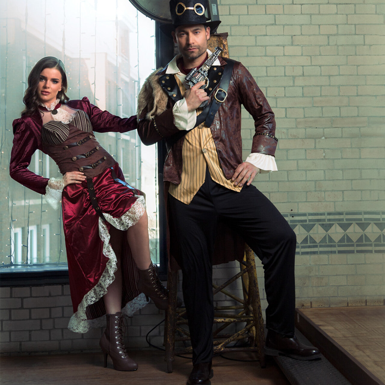 Op deze afbeelding zie je een Kostuums, van het merk Boland. Steampunkiaan Jared Steam Man Kostuum