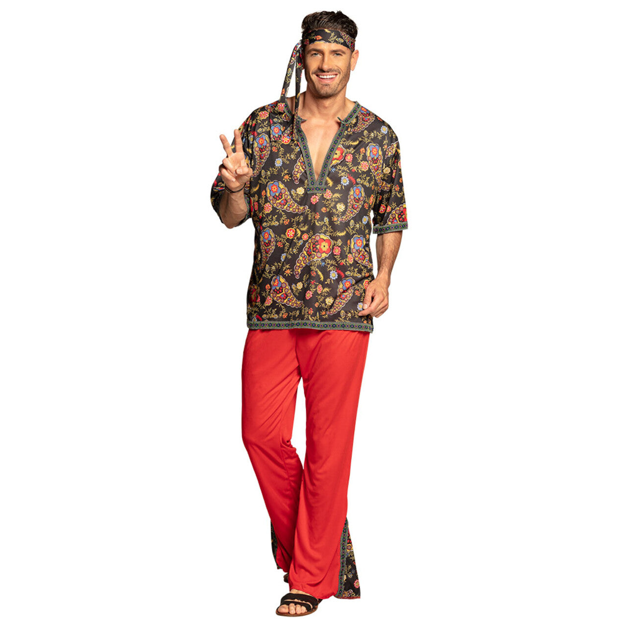 Op deze afbeelding zie je een Kostuums, van het merk Boland. Hippie Karma Kees Man Kostuum