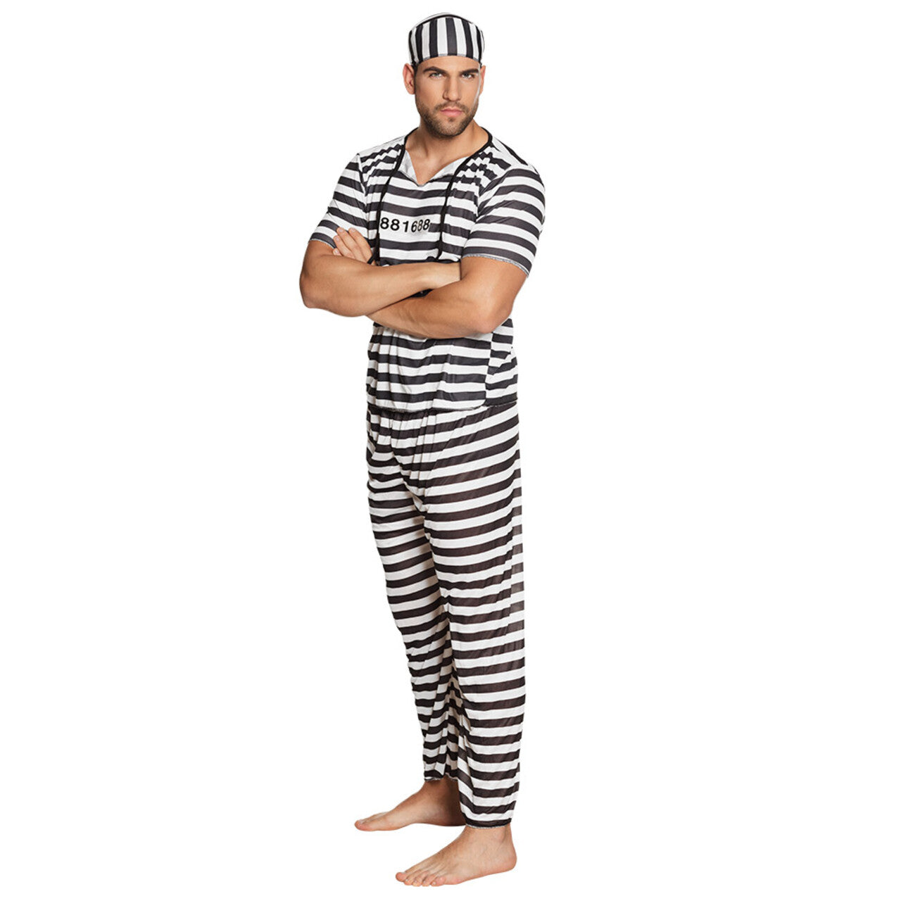 Op deze afbeelding zie je een Kostuums, van het merk Boland. Gevangene Oh Jay Crime Man Kostuum