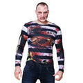 Aangevallen Door Een Zombie Gevangene Shirt Man
