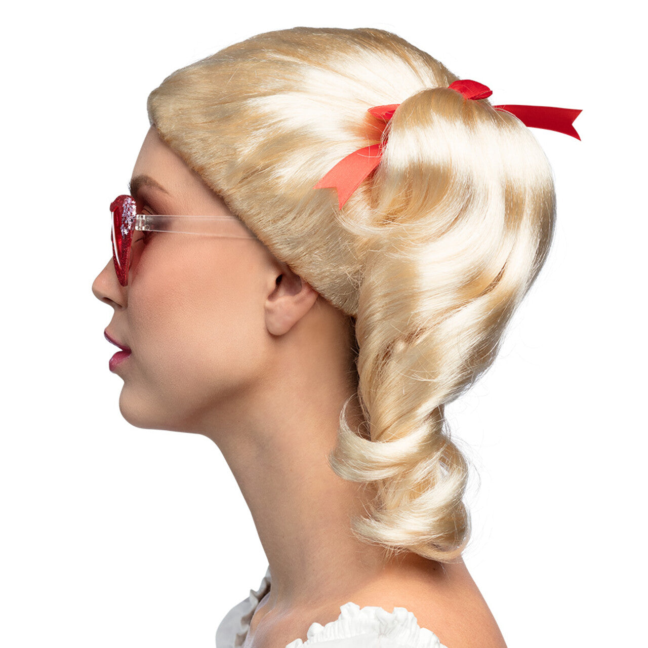 Op deze afbeelding zie je een Accessoires, van het merk Boland. Pruik Met Staartjes Lola Lollipop