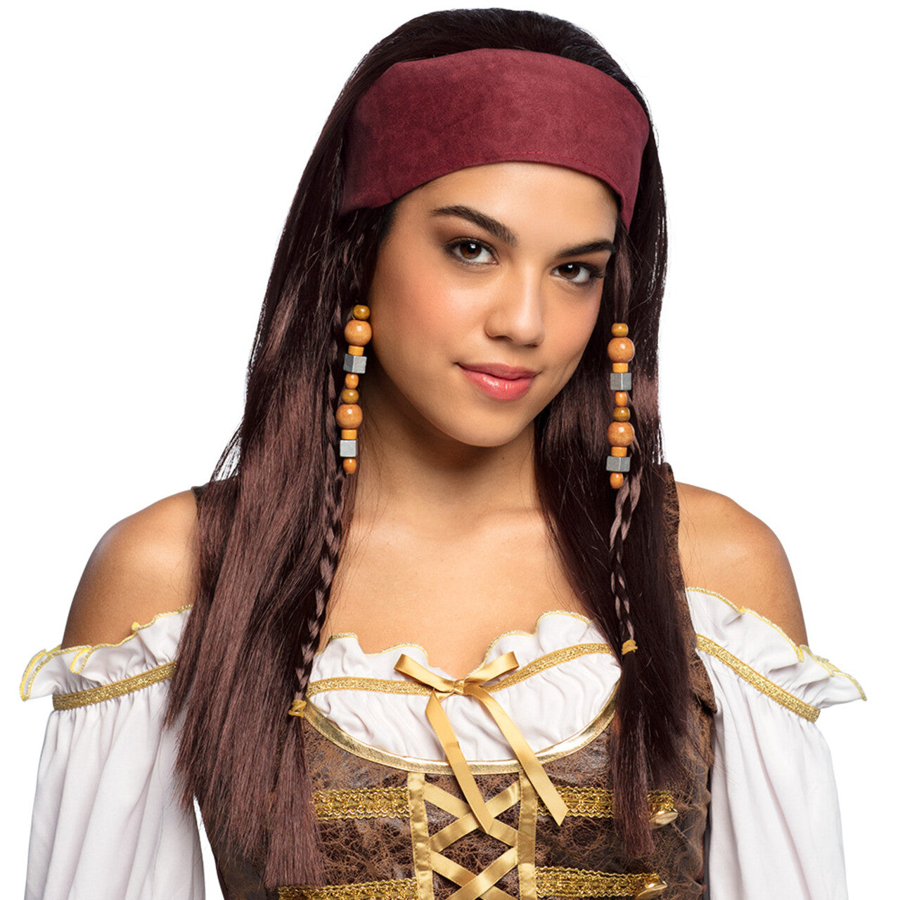 Op deze afbeelding zie je een Accessoires, van het merk Boland. Pruik Piraat Trinity Met Bandana