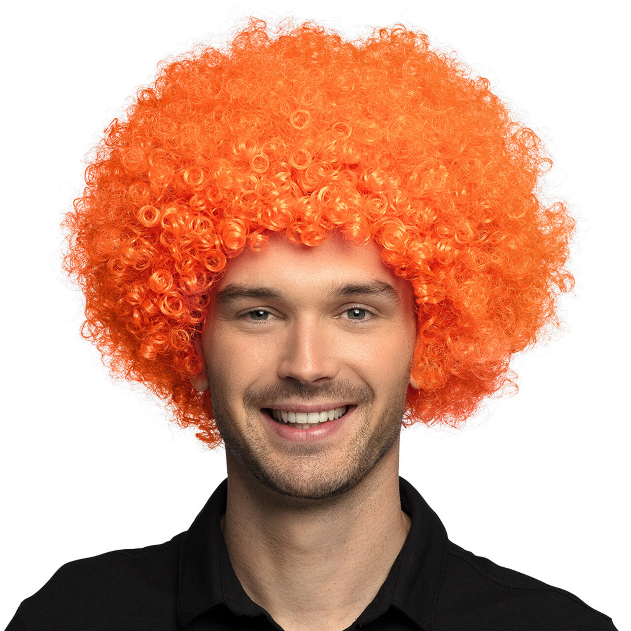 Op deze afbeelding zie je een Accessoires, van het merk Boland. Krullen Pruik Groove Oranje Uv