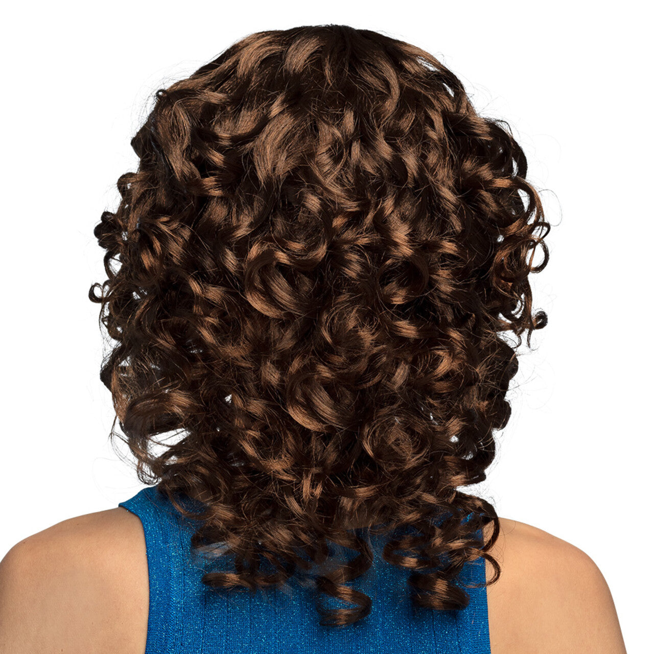 Op deze afbeelding zie je een Accessoires, van het merk Boland. Pruik Bos Vol Krullen Bruin