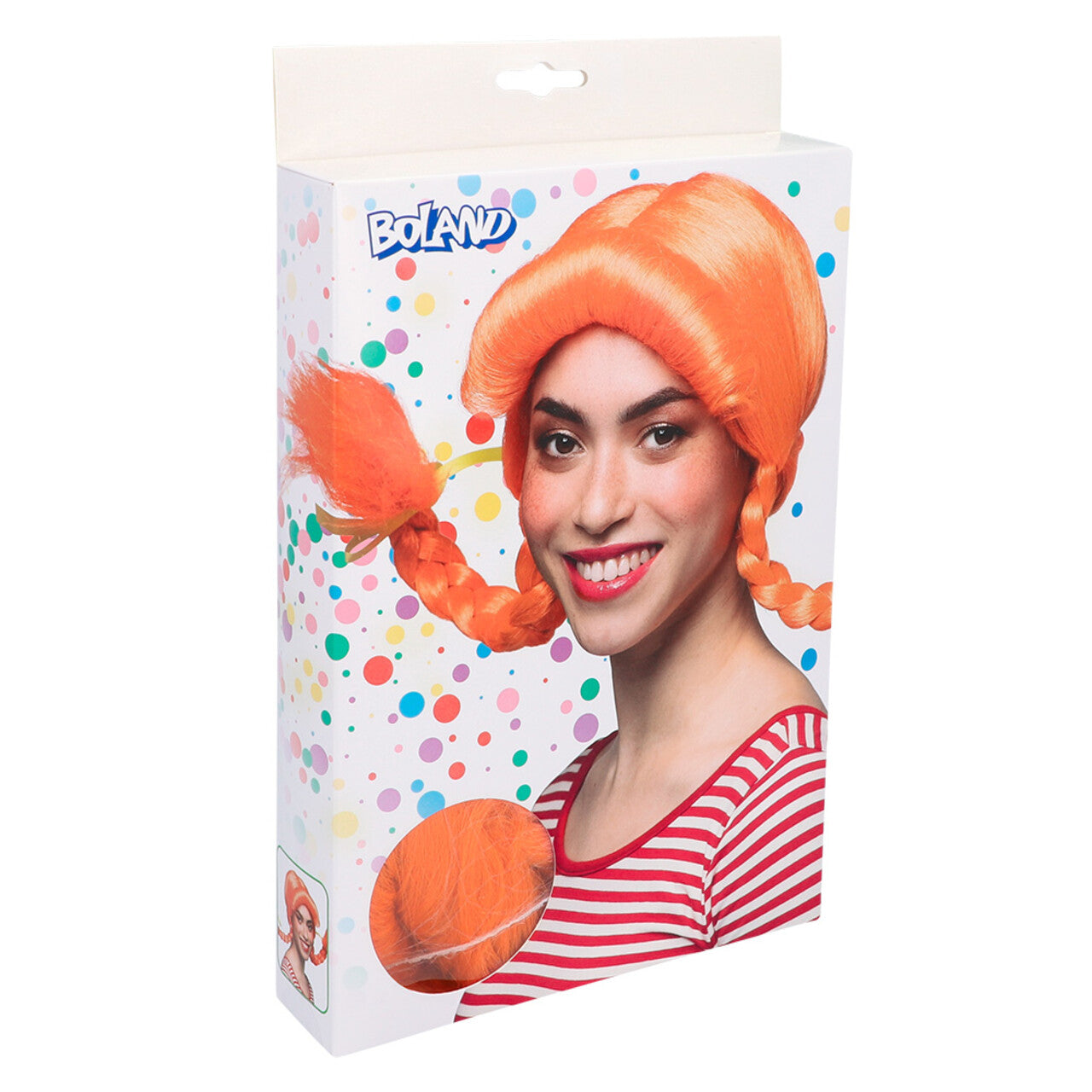 Op deze afbeelding zie je een Accessoires, van het merk Boland. Pruik Met Vlechten Grappige Pipi