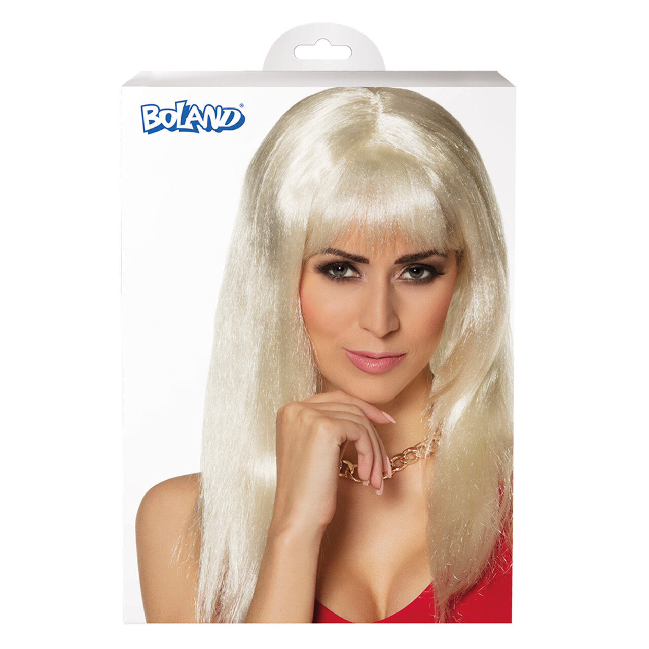 Op deze afbeelding zie je een Accessoires, van het merk Boland. Pruik Spicy Diva Blond