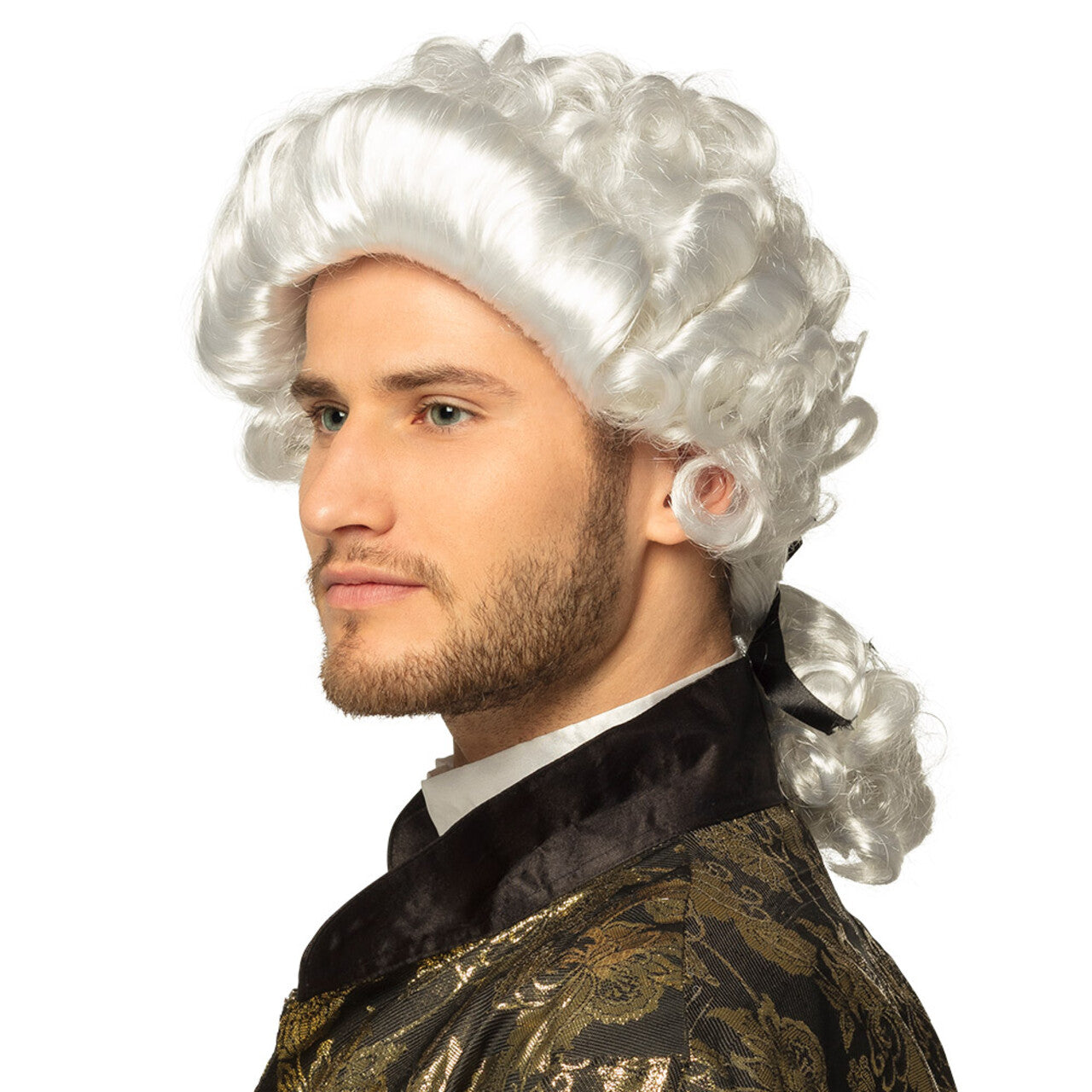 Op deze afbeelding zie je een Accessoires, van het merk Boland. Pruik Barry Barok Wit