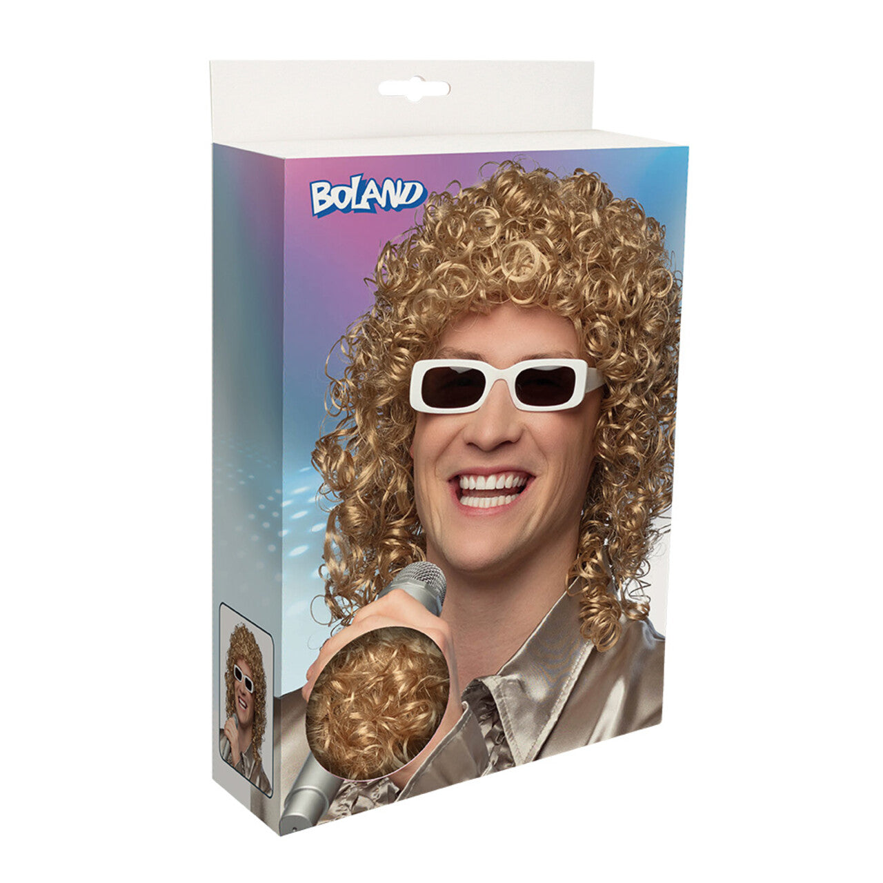 Op deze afbeelding zie je een Accessoires, van het merk Boland. Pruik Jaren 80 Rob Rocker