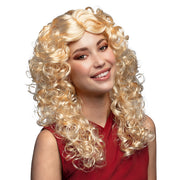 Op deze afbeelding zie je een Accessoires, van het merk Boland. Pruik Norah Culry Fun Hair Blond