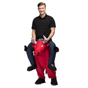 Op deze afbeelding zie je een Kostuums, van het merk Boland. Op De Rug Van Een Dolle Rode Stier Kostuum
