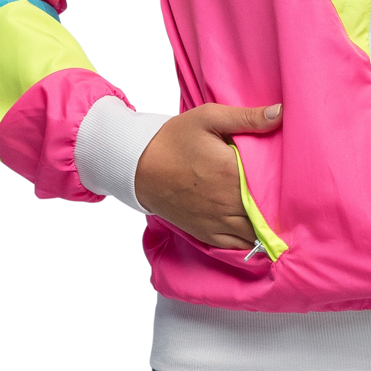 Op deze afbeelding zie je een Kostuums, van het merk Boland. Trainingsjasje Retro Babe Neonroze Vrouw