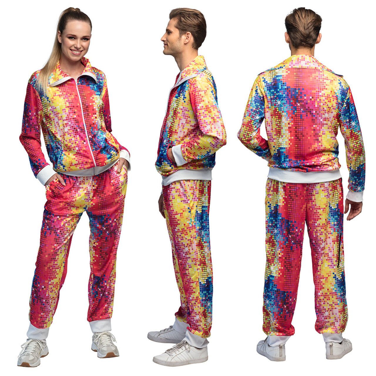 Op deze afbeelding zie je een Kostuums, van het merk Boland. Trainingspak Disco Babe Vrouw Kostuum