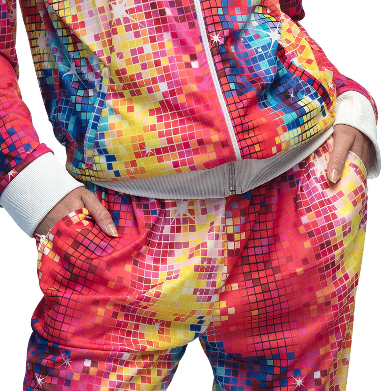 Op deze afbeelding zie je een Kostuums, van het merk Boland. Trainingspak Disco Babe Vrouw Kostuum