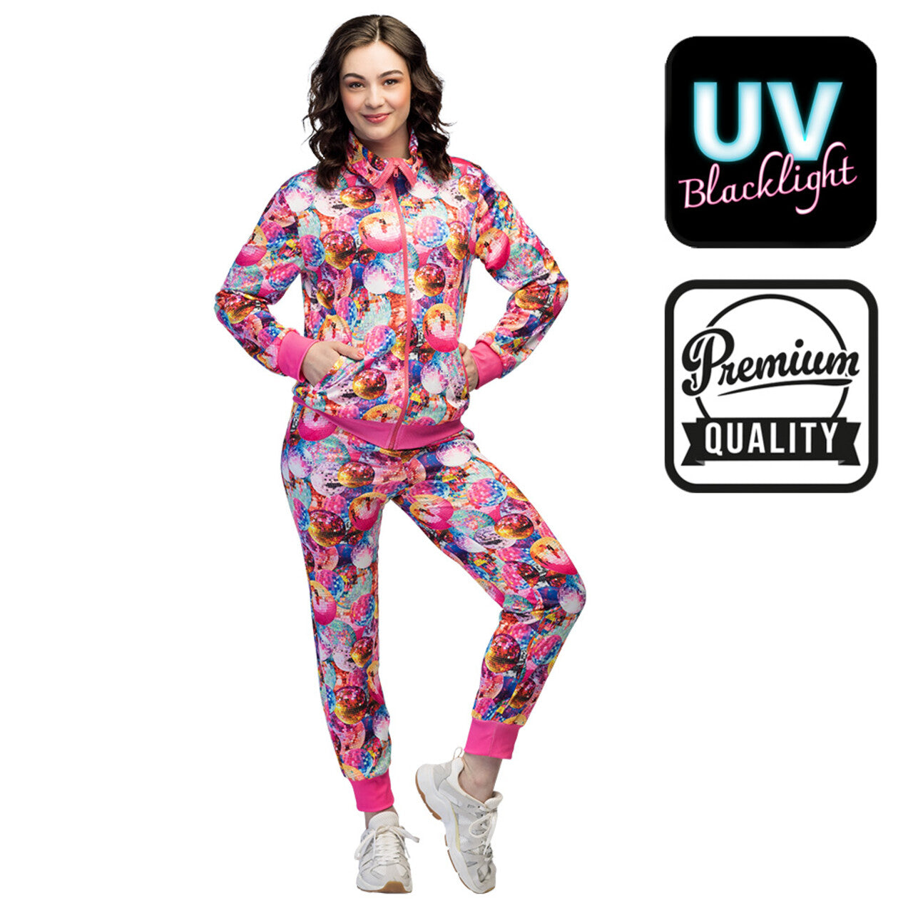 Op deze afbeelding zie je een Kostuums, van het merk Boland. Trainingspak Dancing Babe Uv (S) Premium Quality Vrouw Kostuum