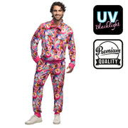 Op deze afbeelding zie je een Kostuums, van het merk Boland. Trainingspak Dancing Dude Uv (S) Premium Quality Man Kostuum