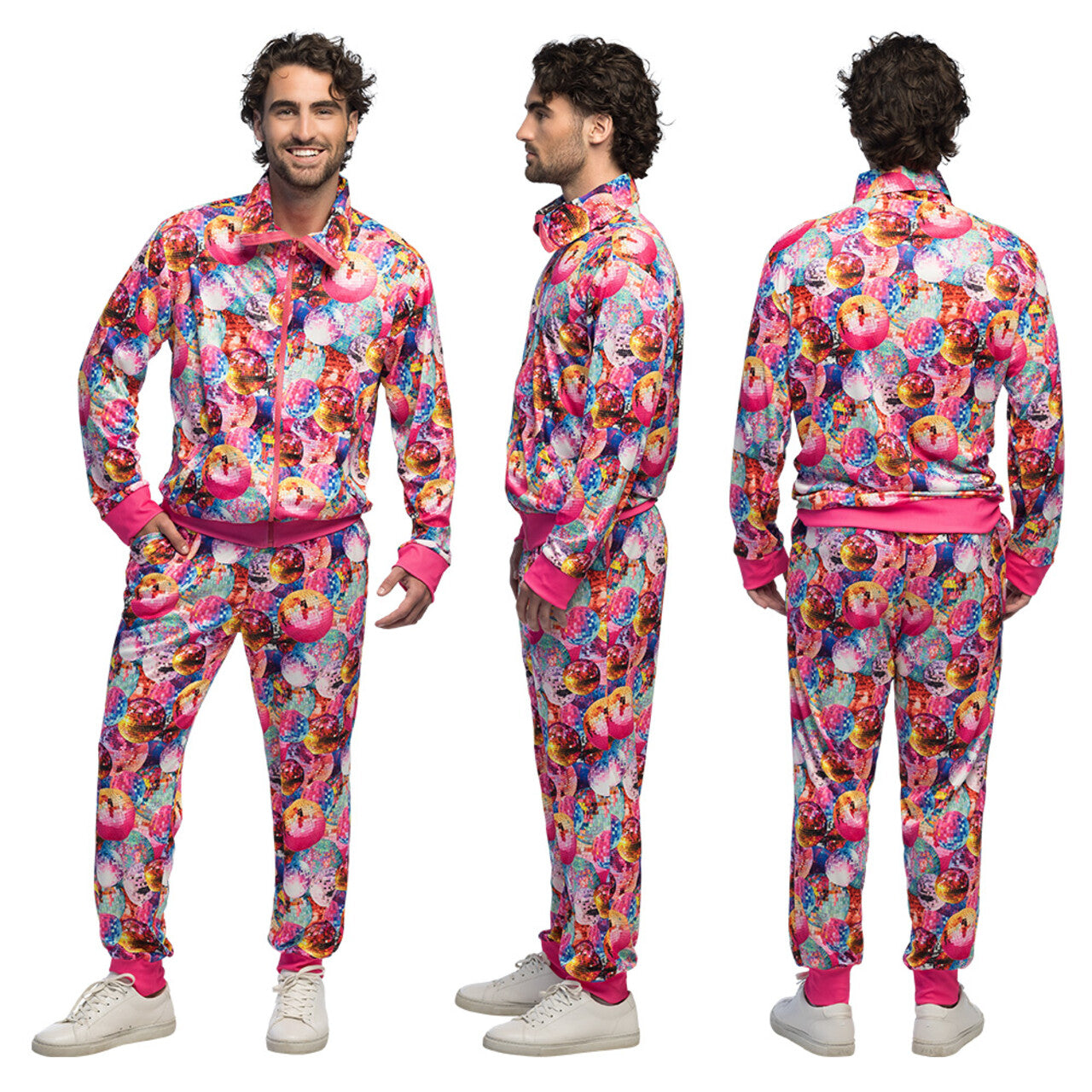 Op deze afbeelding zie je een Kostuums, van het merk Boland. Trainingspak Dancing Dude Uv (S) Premium Quality Man Kostuum